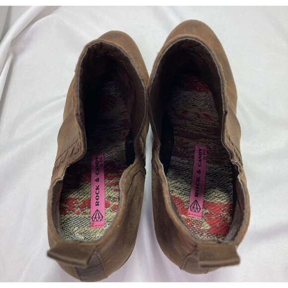 Rock & Candy Lipton Chelsea Booties Brown Womens Size 7 Block Heel Slip-On - Picture 6 of 9